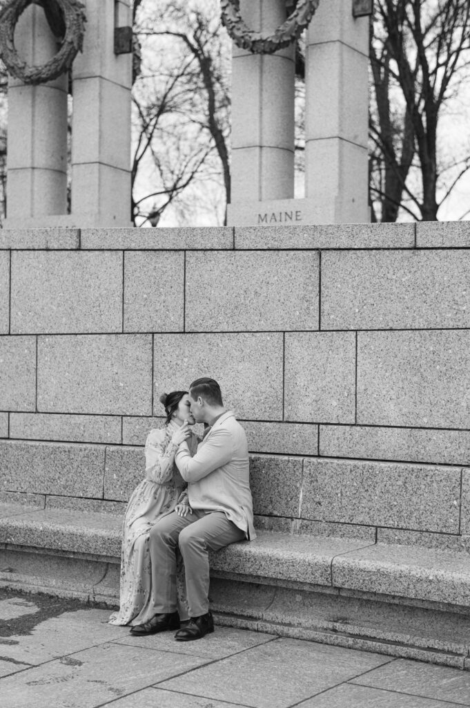 Couple celebrating their engagement in Washington DC photographed by fine art wedding photographer Kathleen Marie Ward. Fine art wedding, elopement, engagement photographer.